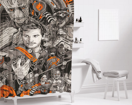Guardian Of The Galaxy Don Papa Wallpaper Bathroom Shower Curtain Fabric Waterproof | 66 X 72 Inch