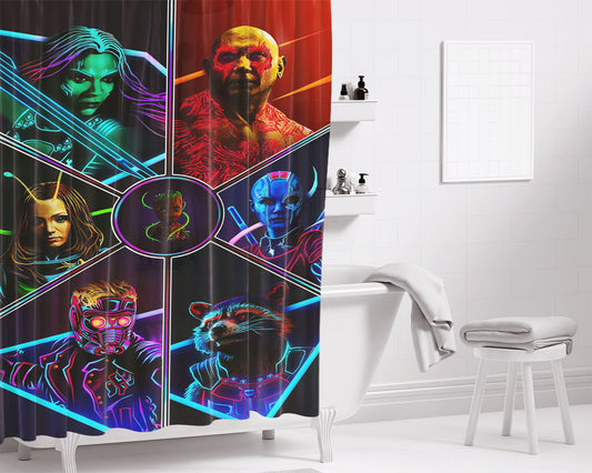 Guardian Of The Galaxy Family Bathroom Shower Curtain Fabric Waterproof | 66 X 72 Inch