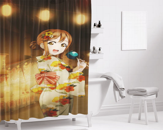 Hanamaru Love Live Bathroom Shower Curtain Fabric Waterproof | 66 X 72 Inch