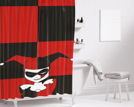 Harley Queen Minimalist Bathroom Shower Curtain Fabric Waterproof | 66 X 72 Inch