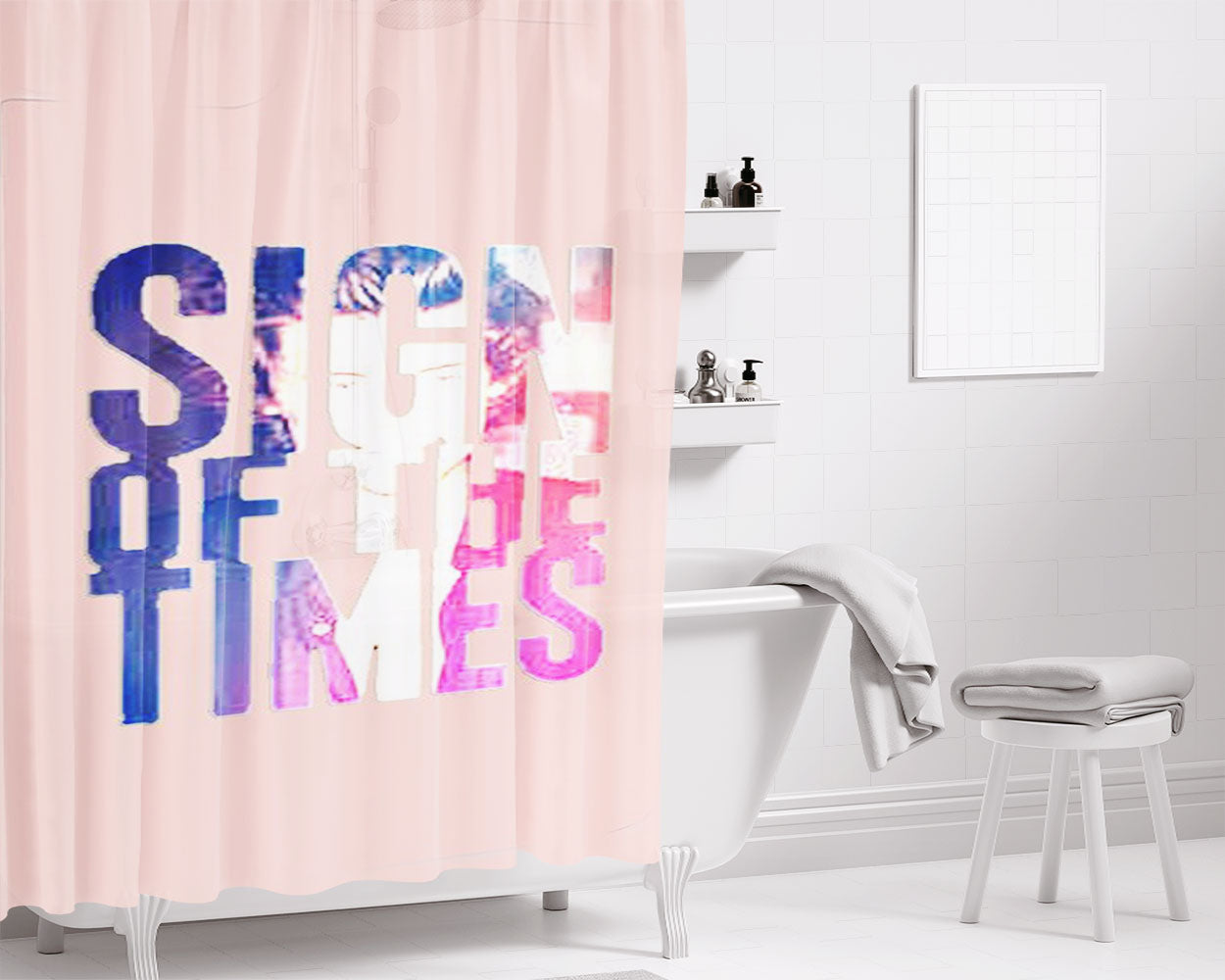 Harry Styles Sign Of The Times New Single 1D Directioners Christmas Gift Bathroom Shower Curtain Fabric Waterproof | 66 X 72 Inch