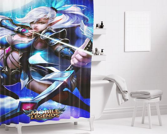 Hero Miya Mobile Legend Bathroom Shower Curtain Fabric Waterproof | 66 X 72 Inch