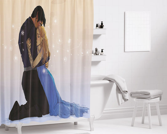 High Lord And Lady Bathroom Shower Curtain Fabric Waterproof | 66 X 72 Inch