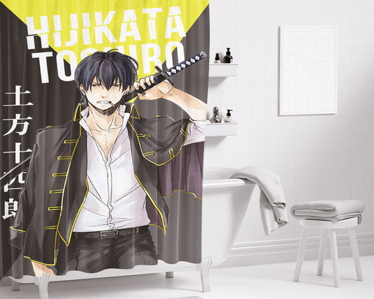 Hijikata Toshiro Gintama Bathroom Shower Curtain Fabric Waterproof | 66 X 72 Inch
