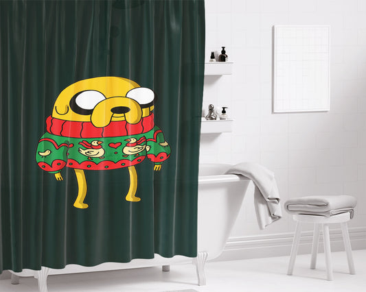 Jake Christmas Jumper Bathroom Shower Curtain Fabric Waterproof | 66 X 72 Inch