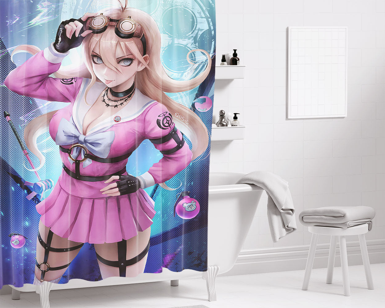 Miu Iruma By Qosic Bathroom Shower Curtain Fabric Waterproof | 66 X 72 Inch