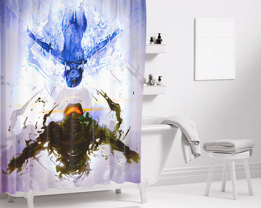 Halo 4 Art Bathroom Shower Curtain Fabric Waterproof | 66 X 72 Inch
