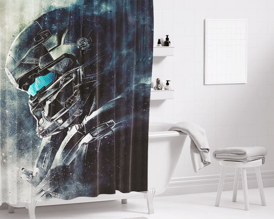 Halo 5 Guardians Fred Armor Bathroom Shower Curtain Fabric Waterproof | 66 X 72 Inch