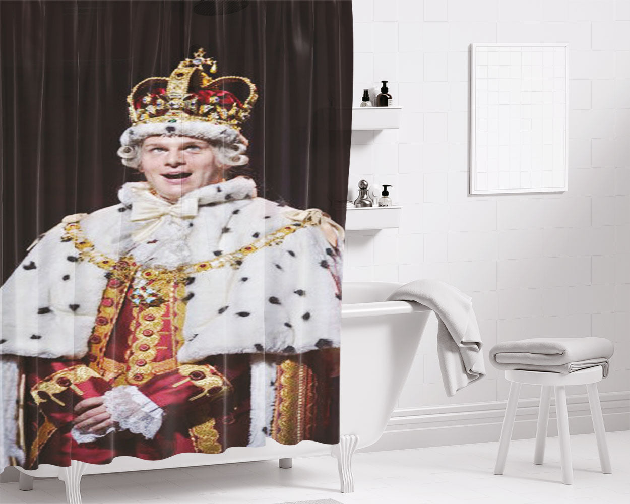 Hamilton Broadway King George Iii Bathroom Shower Curtain Fabric Waterproof | 66 X 72 Inch