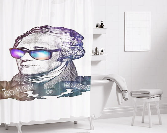 Hamilton Go Ham Or Go Home Bathroom Shower Curtain Fabric Waterproof | 66 X 72 Inch