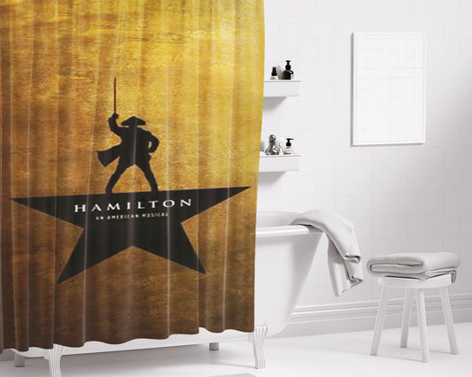Hamilton Musical George Washington Bathroom Shower Curtain Fabric Waterproof | 66 X 72 Inch