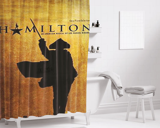 Hamilton Musical Vocal Selection Bathroom Shower Curtain Fabric Waterproof | 66 X 72 Inch