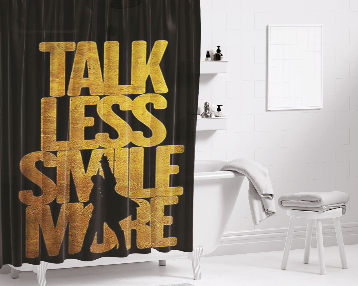 Hamilton Quote Bathroom Shower Curtain Fabric Waterproof | 66 X 72 Inch