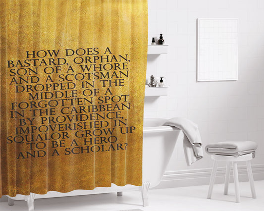 Hamilton Quotes Bathroom Shower Curtain Fabric Waterproof | 66 X 72 Inch