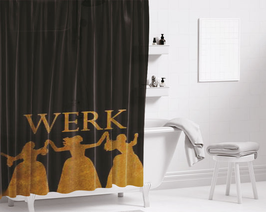 Hamilton Werk Bathroom Shower Curtain Fabric Waterproof | 66 X 72 Inch