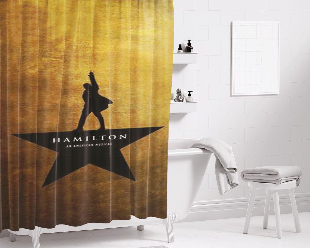Hamilton Bathroom Shower Curtain Fabric Waterproof | 66 X 72 Inch