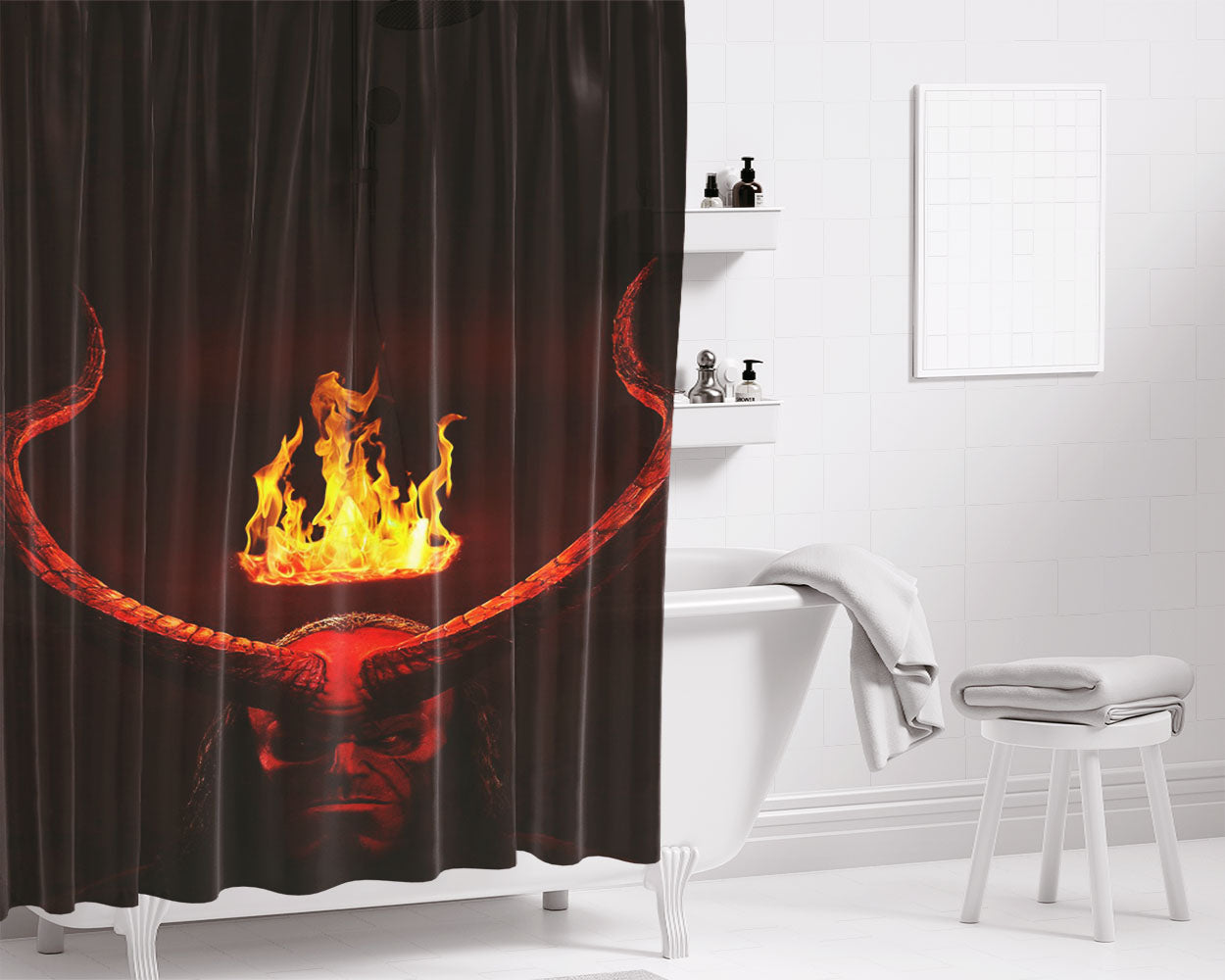 Hellboy 2019 Movie Bathroom Shower Curtain Fabric Waterproof | 66 X 72 Inch