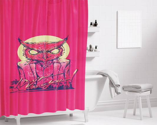 Hotline Miami Owl Head Bathroom Shower Curtain Fabric Waterproof | 66 X 72 Inch