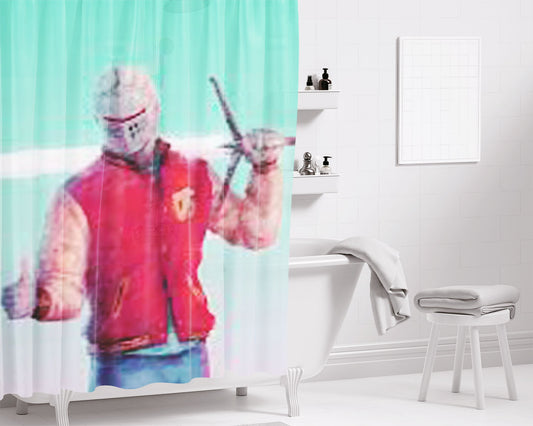 Hotline Miami Retro Style Bathroom Shower Curtain Fabric Waterproof | 66 X 72 Inch