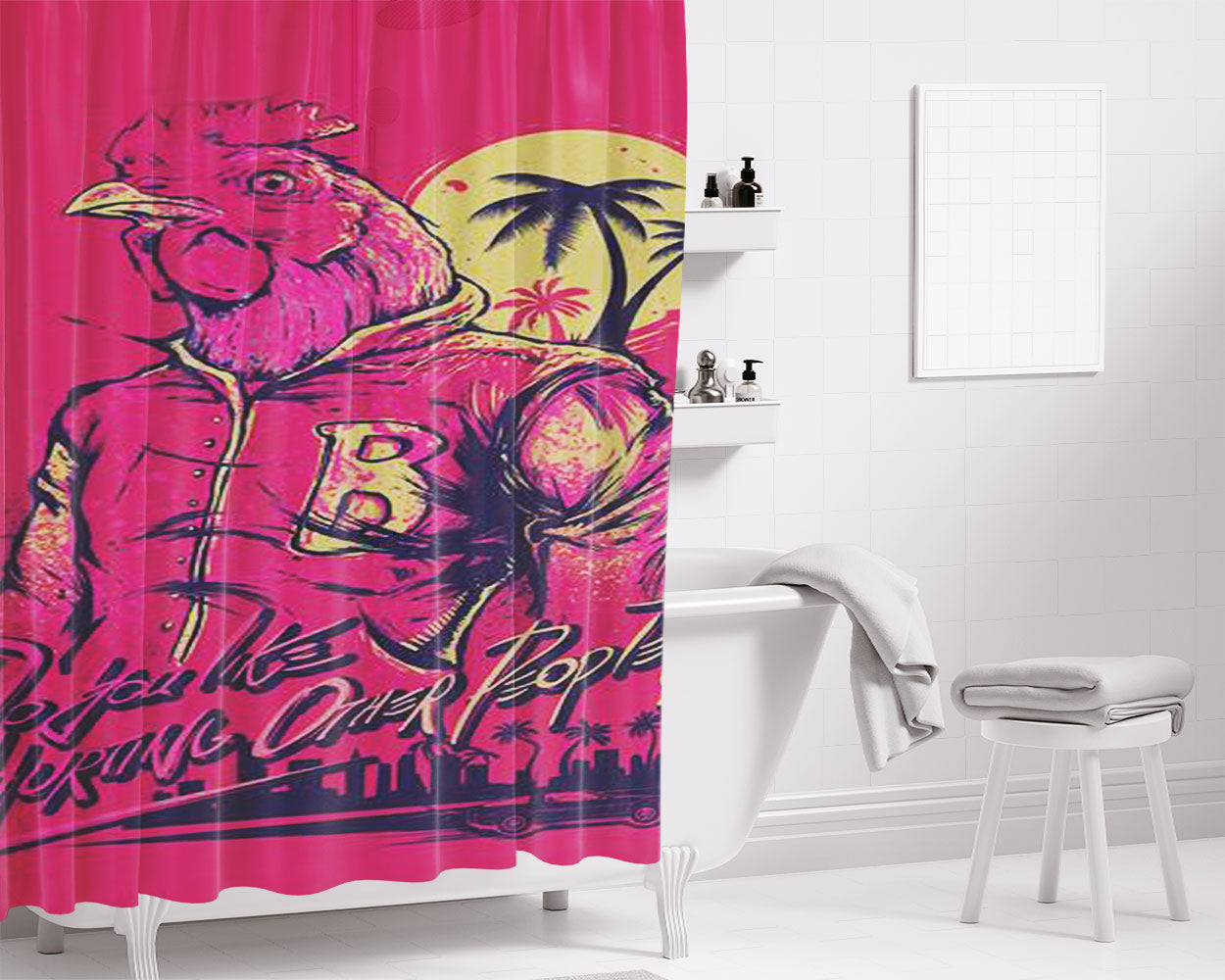 Hotline Miami Richard Bathroom Shower Curtain Fabric Waterproof | 66 X 72 Inch