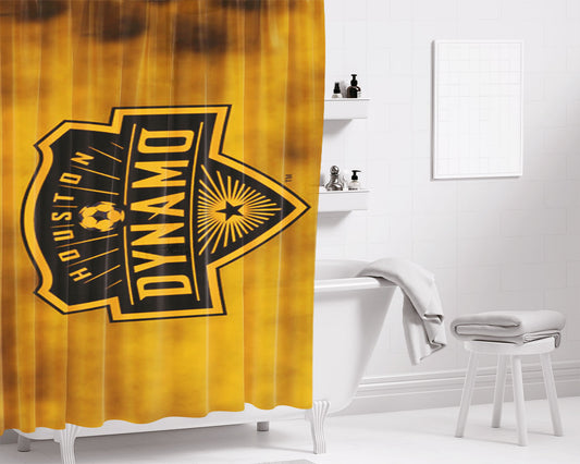 Houston Dynamo Logo Bathroom Shower Curtain Fabric Waterproof | 66 X 72 Inch