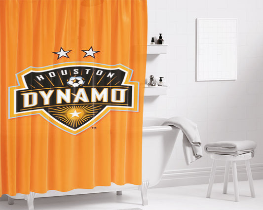 Houston Dynamo Soccer Club Bathroom Shower Curtain Fabric Waterproof | 66 X 72 Inch