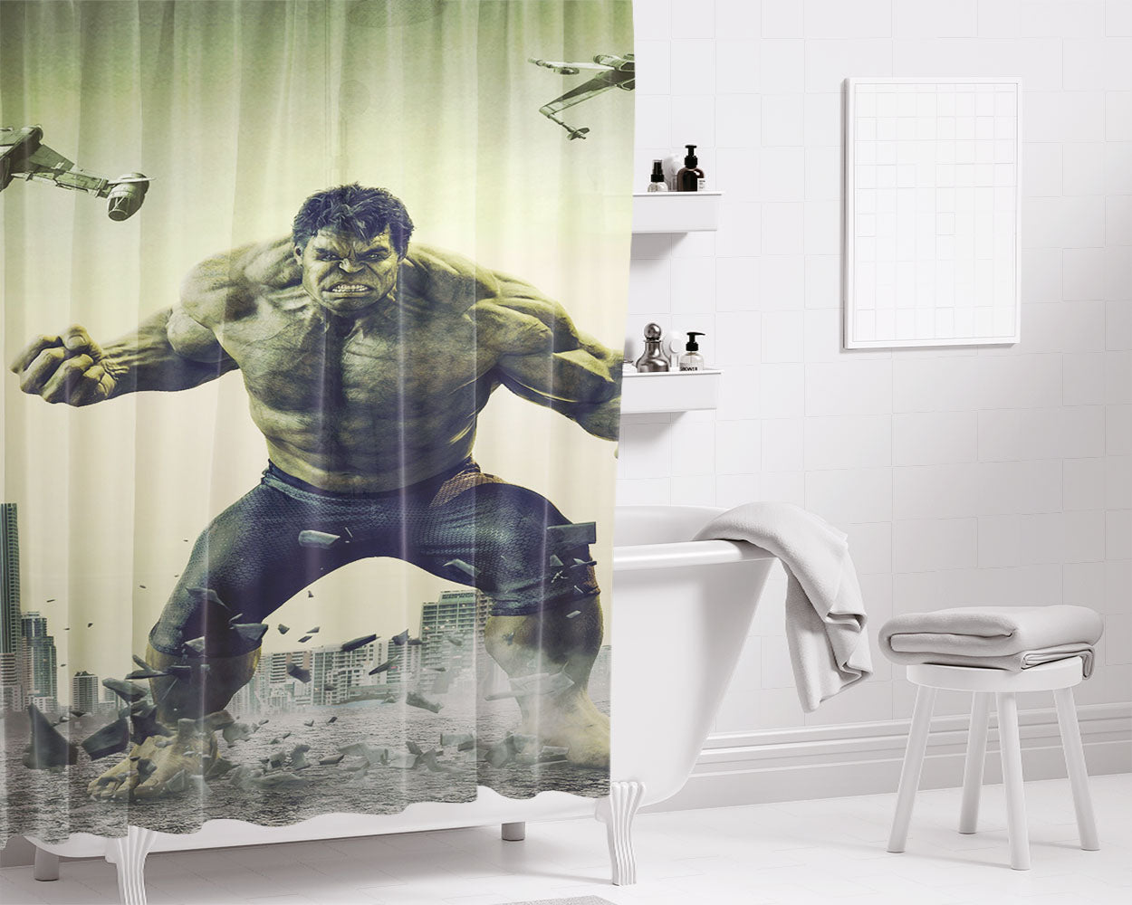 Hulk 4K Bathroom Shower Curtain Fabric Waterproof | 66 X 72 Inch