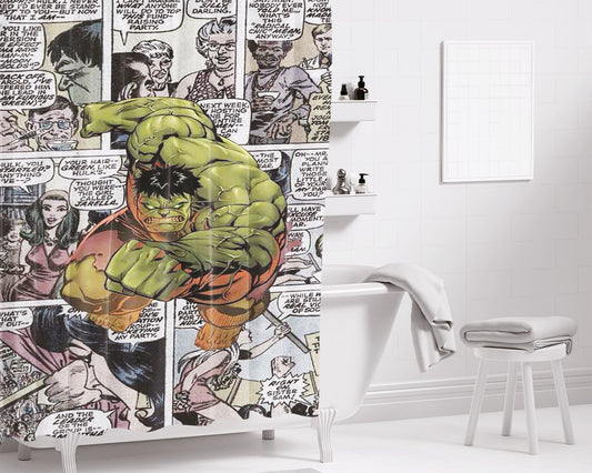 Hulk Comic Bathroom Shower Curtain Fabric Waterproof | 66 X 72 Inch
