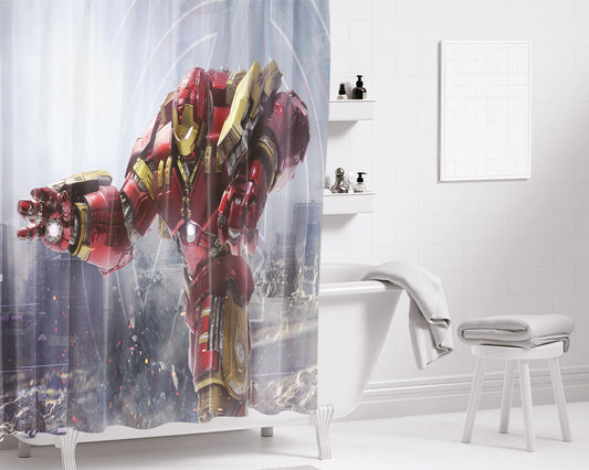 Hulkbuster 4K Bathroom Shower Curtain Fabric Waterproof | 66 X 72 Inch