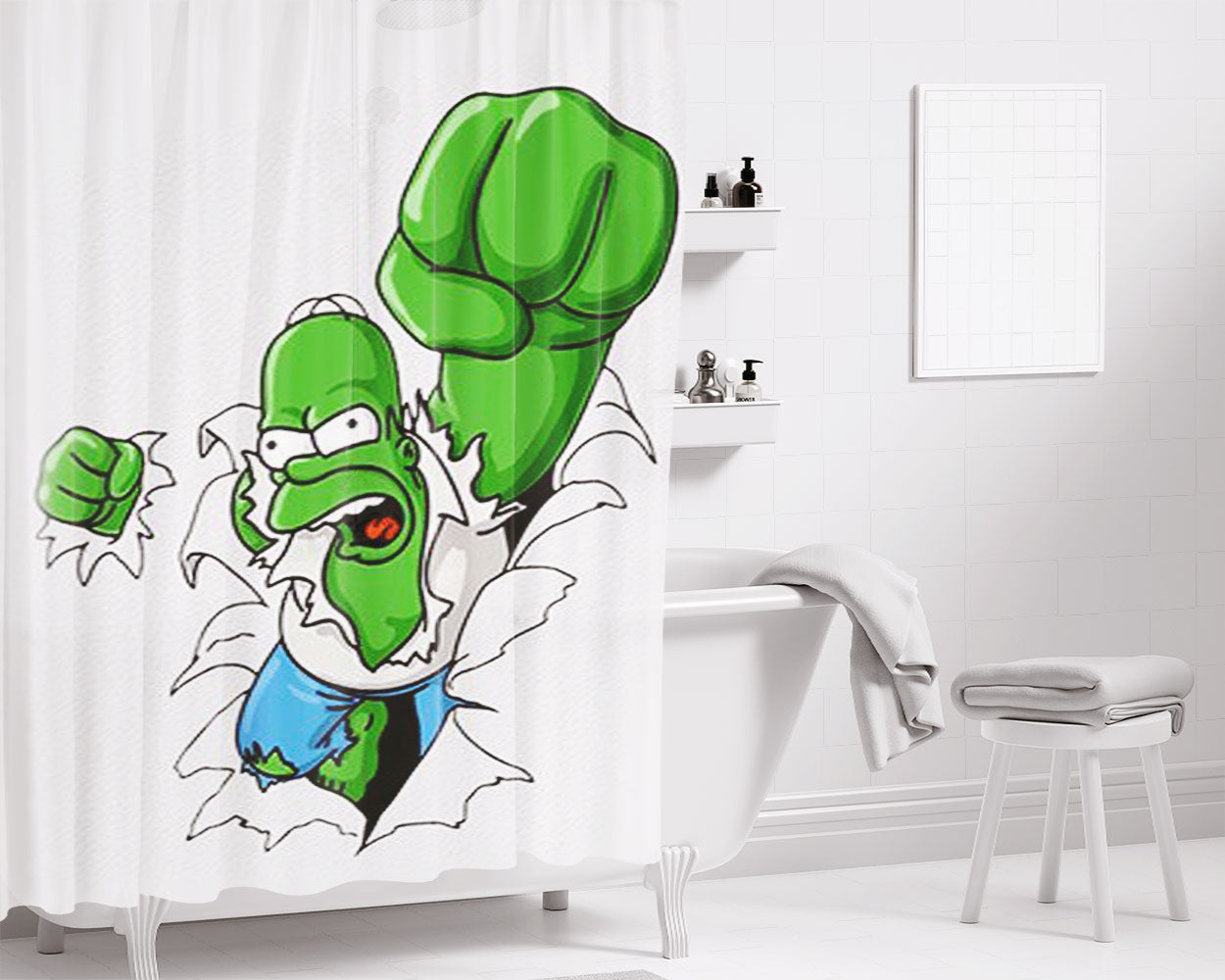 Hummer The Simpson Change Be Hulk Bathroom Shower Curtain Fabric Waterproof | 66 X 72 Inch