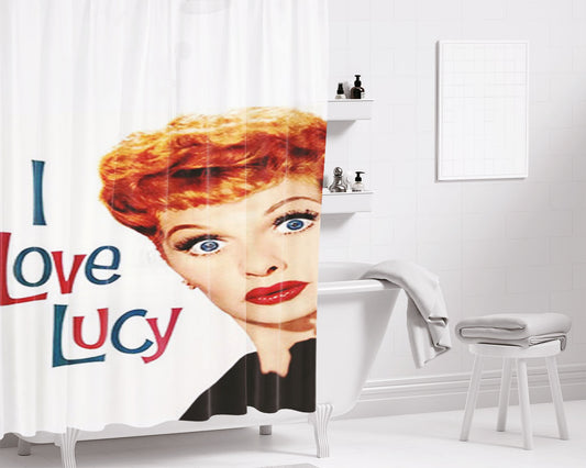 I Love Lucy Shock Face Bathroom Shower Curtain Fabric Waterproof | 66 X 72 Inch