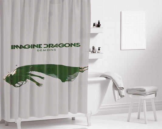 Imagine Dragons Demons Girl Bathroom Shower Curtain Fabric Waterproof | 66 X 72 Inch