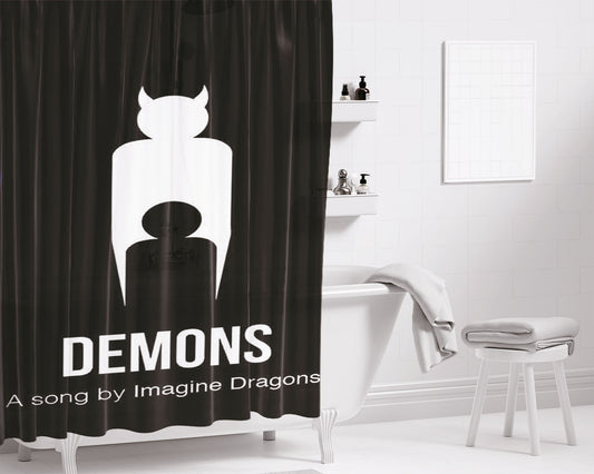 Imagine Dragons Demons Bathroom Shower Curtain Fabric Waterproof | 66 X 72 Inch