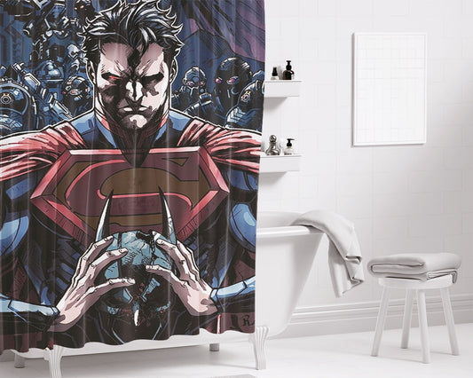 Injustice Superman Bathroom Shower Curtain Fabric Waterproof | 66 X 72 Inch