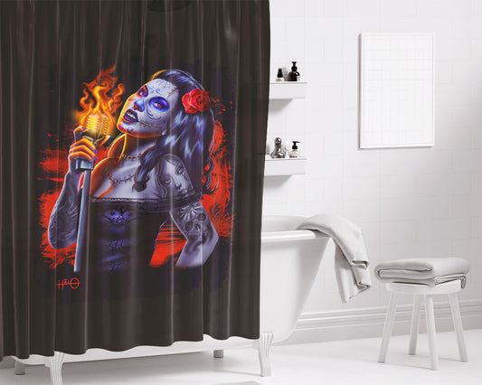 Ink Life Halo Original Bathroom Shower Curtain Fabric Waterproof | 66 X 72 Inch
