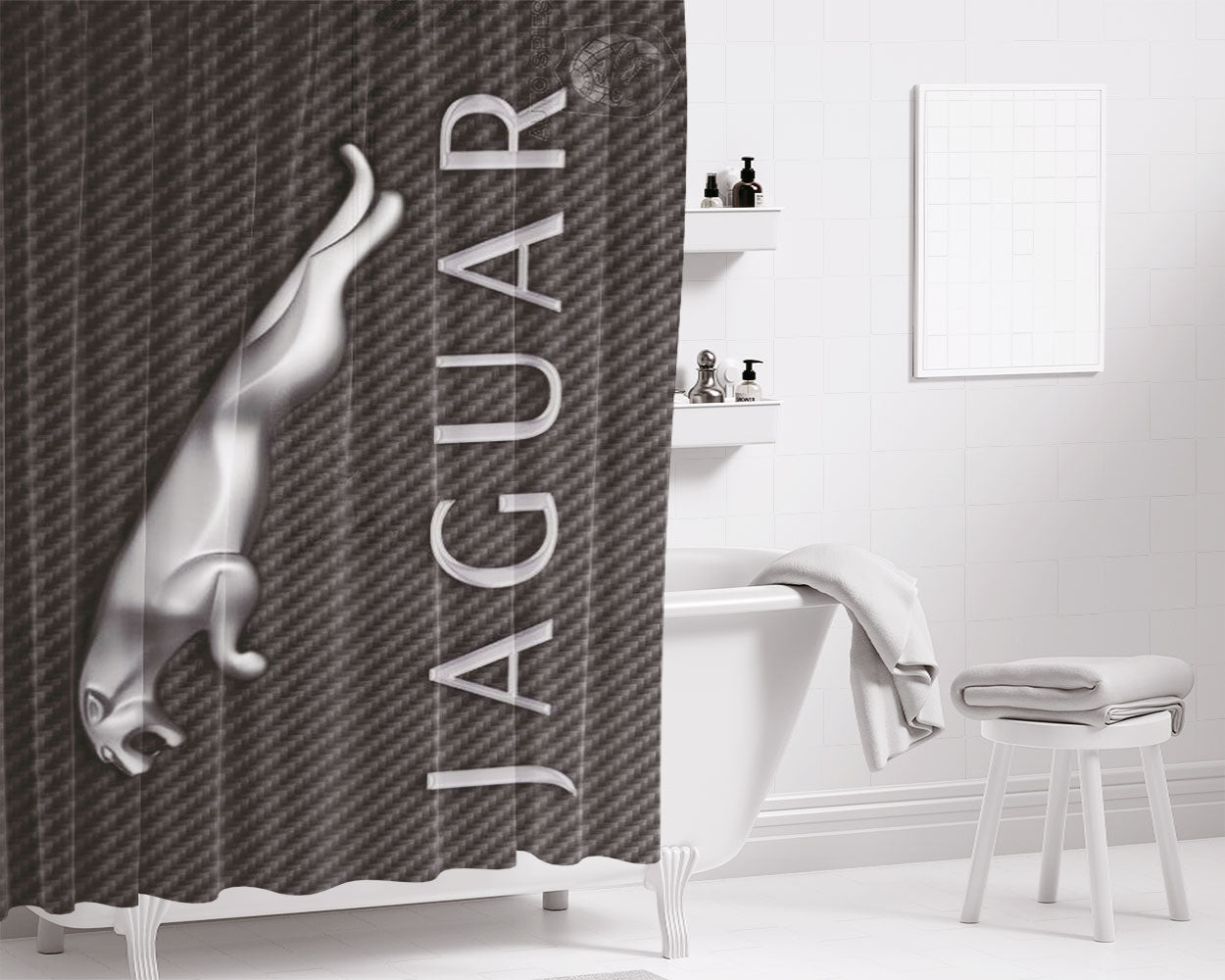 Jaguar Bathroom Shower Curtain Fabric Waterproof | 66 X 72 Inch