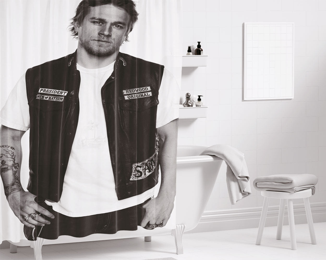 Jax Teller Bathroom Shower Curtain Fabric Waterproof | 66 X 72 Inch