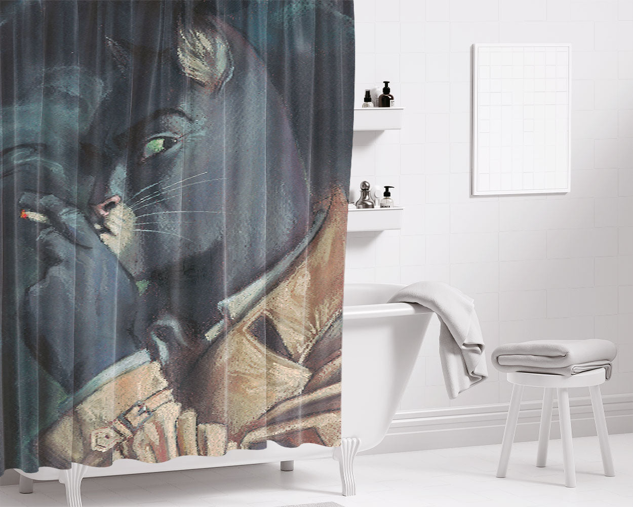 John Blacksad Art Comics Bathroom Shower Curtain Fabric Waterproof | 66 X 72 Inch