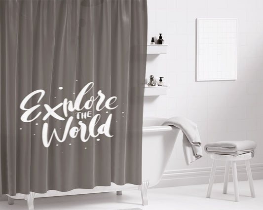 Keep Exploring Bathroom Shower Curtain Fabric Waterproof | 66 X 72 Inch