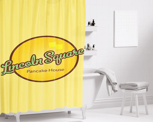Lincoln Square Pancake House Bathroom Shower Curtain Fabric Waterproof | 66 X 72 Inch
