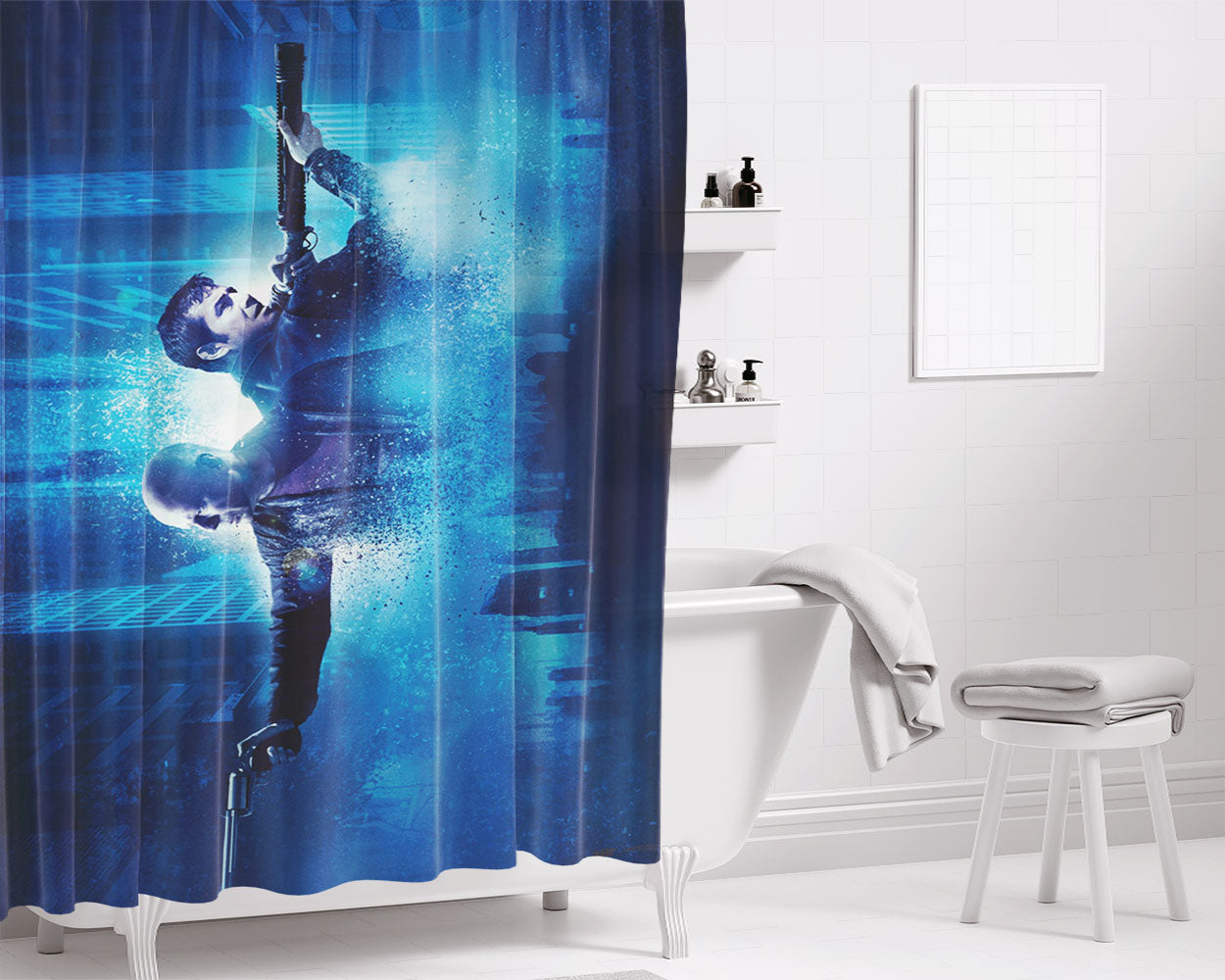 Looper Movies Poster Bathroom Shower Curtain Fabric Waterproof | 66 X 72 Inch