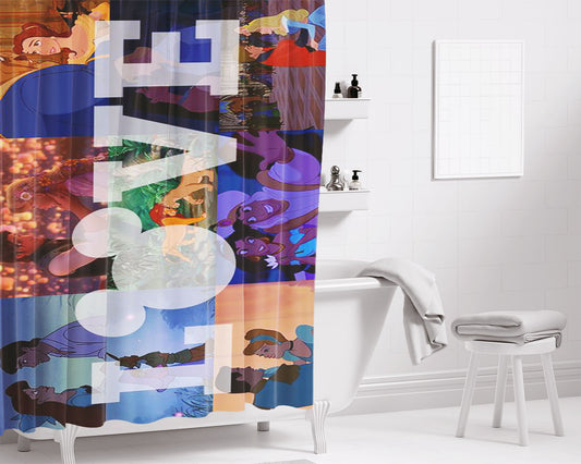 Love Mickey Bathroom Shower Curtain Fabric Waterproof | 66 X 72 Inch