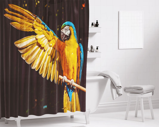 Macaw Hd Bathroom Shower Curtain Fabric Waterproof | 66 X 72 Inch