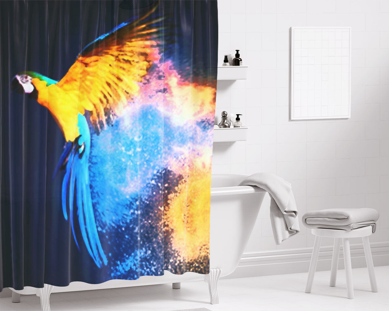 Macaw Bathroom Shower Curtain Fabric Waterproof | 66 X 72 Inch
