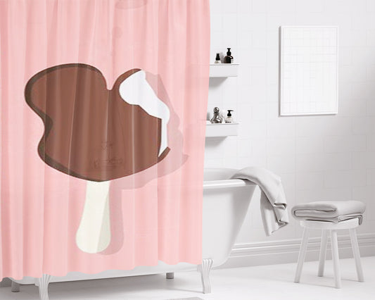 Mickey Bar Pink Bathroom Shower Curtain Fabric Waterproof | 66 X 72 Inch