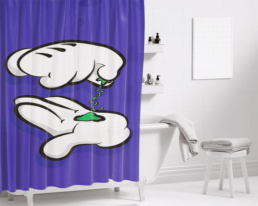 Mickey Hands Weed Bathroom Shower Curtain Fabric Waterproof | 66 X 72 Inch