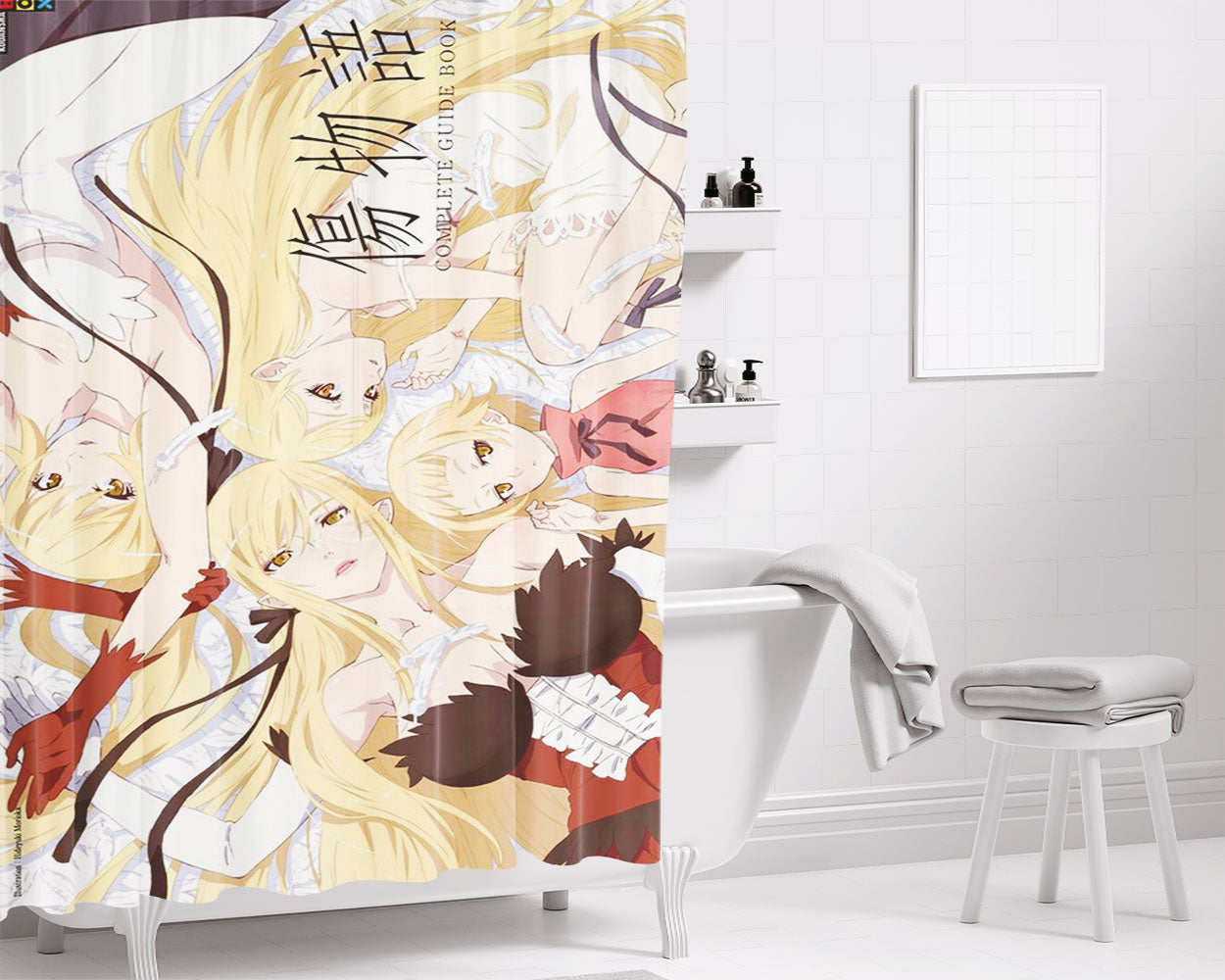 Monogatari Kizumonogatari Bathroom Shower Curtain Fabric Waterproof | 66 X 72 Inch