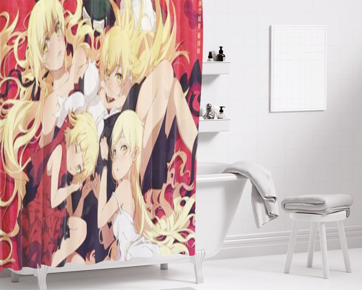 Monogatari Shinobu Oshino Bathroom Shower Curtain Fabric Waterproof | 66 X 72 Inch