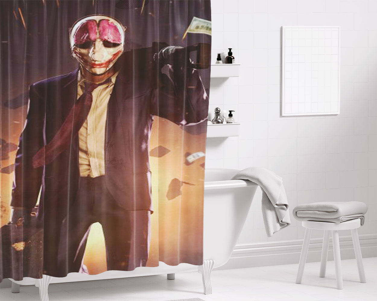 Payday 2 Bathroom Shower Curtain Fabric Waterproof | 66 X 72 Inch