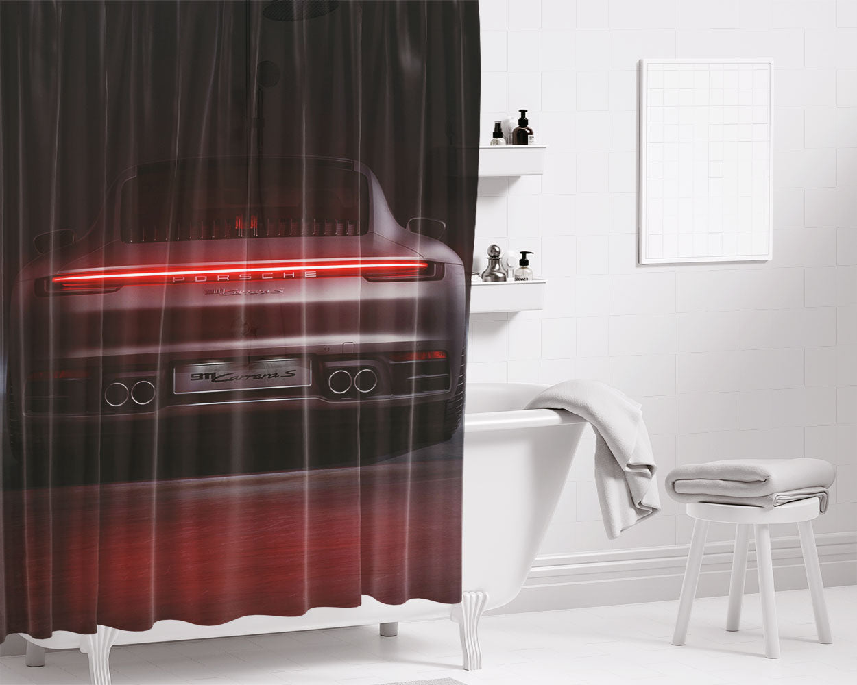 Porsche 911 Carrera S 2019 4K 2 Bathroom Shower Curtain Fabric Waterproof | 66 X 72 Inch